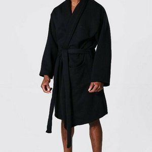 NWT Mann Men's Jersey Hooded Cotton Blend Belted Robe